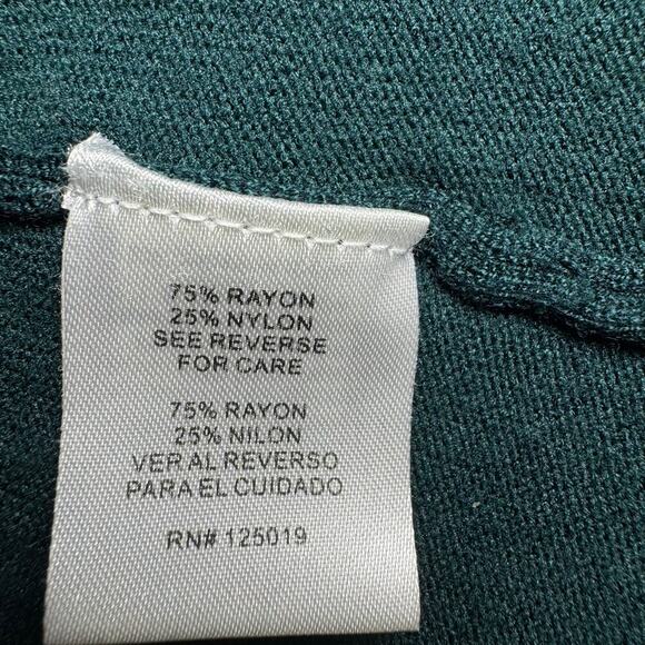 Joseph A Open Front Green long-sleeve cardigan with fringe hem. Size S - Picture 7 of 9